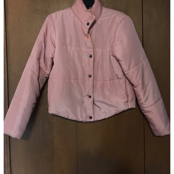 Cropped Pink Puffer Jacket - Picture 1 of 3